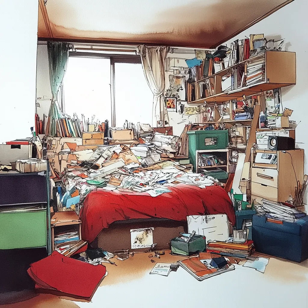 Junk in bedroom